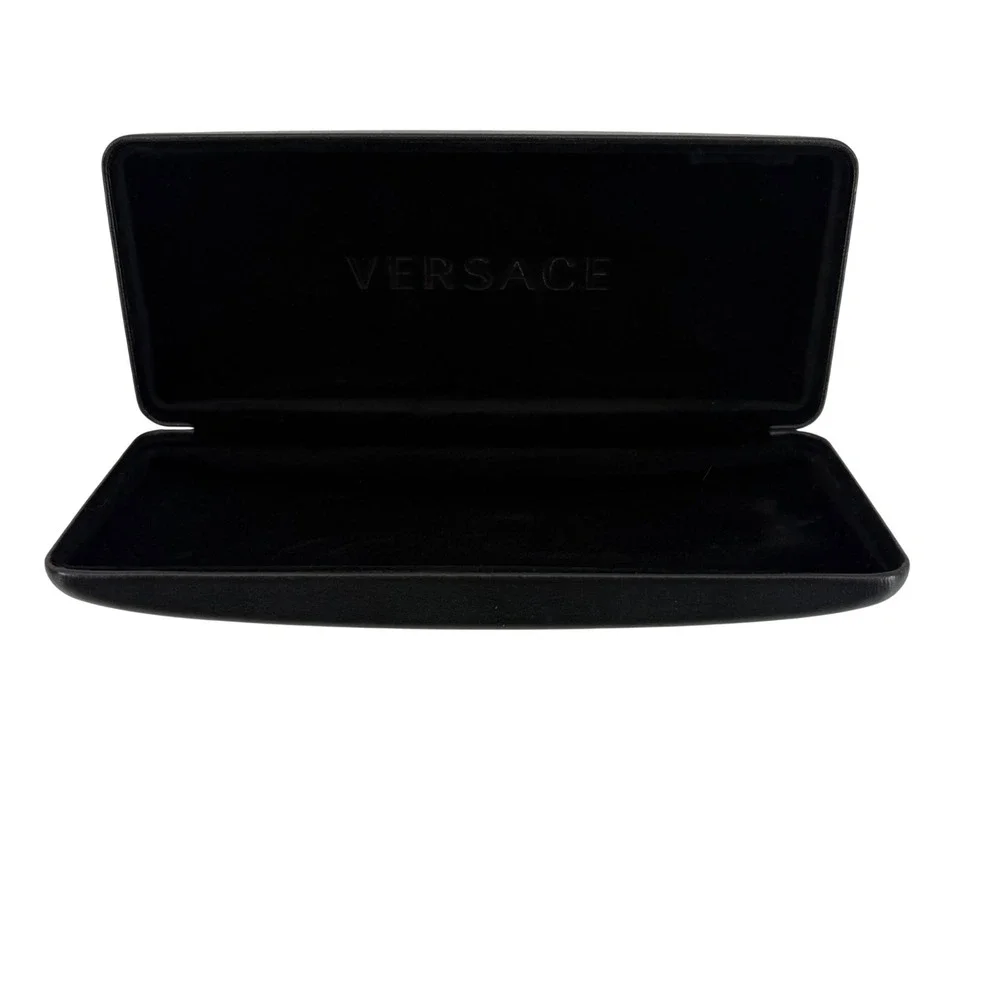 Versace Black‎ Leather Eyeglasses Case Gold Logo